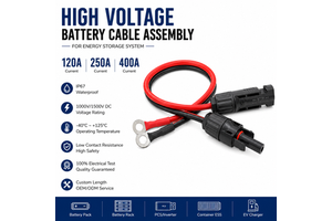 Custom 1000V 1500V High Current Tinned Copper IP67 High Voltage Battery Cable Assembly Energy Storage System OEM Wiring Harness
