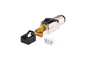 Cat 7 RJ45 Metal Straight 8 Pins Cat 6 Cat 6A High Speed Waterproof IP67 RJ45 Connector