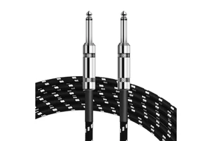 Factory Wholesale 6.35MM to Straight TS Jack Nickel Plated Plug Guitar Patch Cable for Electric Guitar Cable Tweed Guitar Cable