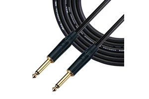 GTC039 6.35mm 1/4 Inch Instrument Cable 24AWG Straight Patch Cord for Electric Guitar, Keyboard, and Pedalboard