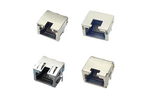 RJ45 Network Female Connector 8P8C Shielded Shell Horizontal DIP Mounting Ethernet Interface Connector