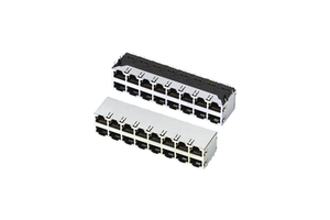 GLGNET POE+ Gigabit 5G/10G EMI Shielded Gold-Plated Tab Down 8-Pin RJ45 Female Through Hole Tape & Reel Ethernet Connector