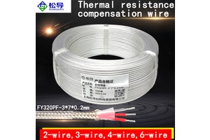 PT100 PTFE Silver Plated Shielded 2-core 3-core 4-core 6-core Sensor Signal High Temperature Resistant Extension Cable