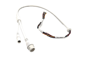 Wholesale Custom 10Pin 28AWG PVC Insulated Aluminum Jacket IP67 Waterproof DC RJ45 Connector CCTV IP Camera Wiring Harness White