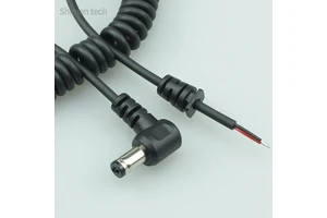 DC Plug 2.1 5.5mm Barre Jack Male Coiled Power Cord Spiral Cables