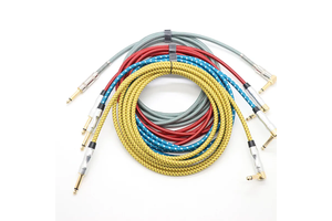 2024 Hot Sale 3M 6.35mm Full Gold Plating Multi-Colored Guitar Audio Cable for Musicians