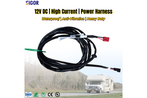 Custom High Current Wiring Harness Waterproof Power Cable for RV Camper Van Air Conditioner Off-Grid Battery Supply System