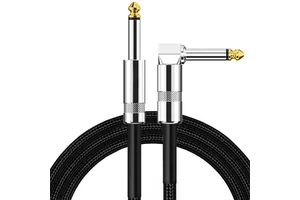 6.35mm Straight Curved Audio Cable Electric Instrument Bass AMP Cord Guitar Cable
