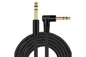 Custom 90 Degree Cable 6.35MM 1/4 TRS Balanced Stereo Aux Audio Cable 6.35MM Male to Male Cable Suppliers for Electric Guitar