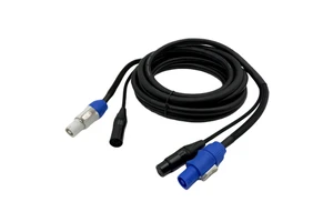 High Quality Electronic Powercon 5PIN XLR Combi Cable 3x1.5mm DMX PVC Insulated Copper Stranded Conductor 1m