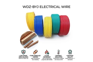WDZ-BYJ Low Smoke Zero Halogen Cable 1.5mm 2.5mm 4mm 6mm 10mmXLPE Copper House Wiring Wire 90C High Heat Resistance IEC Standard