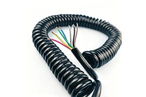 Multi-Core PU 8 Core TPU Electrical Power Coil Cable Spiral Spring Cable 1-11m Stretchability 0.5mm² for Building 300v