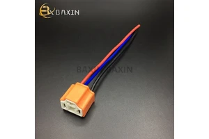 H4-2A 3 Pin Ceramic Led Bulb Holder Led Headlight Bulb Plug Socket Wiring Harness Cable Connector for Car Truck