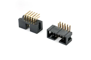 1.27mm 254mm Pitch Box Header Connector Right Angle 90 Degree H4.9mm 2*5P Idc Macho 10 Pin Jtag Box Header Pcb Wire to Board