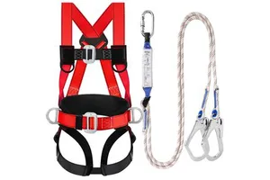 Industrial Adjustable Full Body Safety Harness 3 D-rings Quick Connect Buckle for Lineman Rope Access High Strength Stainless