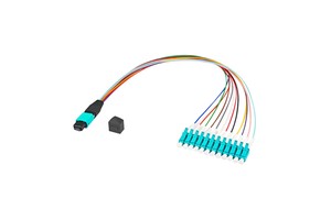 MTP MPO Male To LC Harness Fanout Cable 12/24 Fibers OM4 62.5/125 Fiber Optic Patch Cord