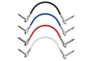 Factory OEM 1/4 Guitar Cable 6.35mm Ts Jack Audio Right Angle 15cm Instrument Patch Cables for Monitor Guitar Effect Pedals