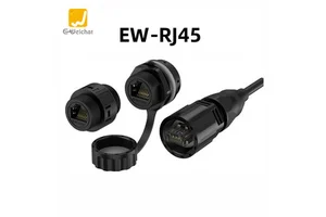 E-Weichat RJ45 Male/Female Industrial Ethernet LAN Connector IP68 Waterproof CAT5 Adapter -40~+85