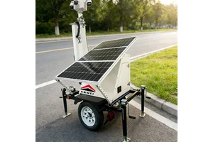 Quick Power Supply Portable IP65 Waterproof 3x100W Monocrystalline Solar Panels Camera CCTV Surveillance Trailer NVR Storage for