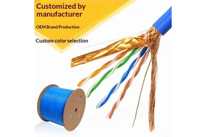 Cat5e Double-shielded 8-core 0.51mm Oxygen-free Copper Aluminum Foil Braided Anti-interference Ethernet Shielded Cable