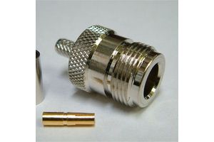 N Type Female Straight RF Connector Crimp Attachment for RG58 Coaxial Cable 50 Ohm All Copper Jack for Wireless Communication