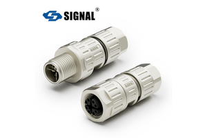 X-Coded M12 Ethernet Connector All-Metal Industrial Profinet Bus Cable Connector IP68/IP67 Waterproof Thread Lock Power for