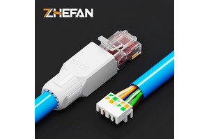 ZHEFAN Field Termination Plug Cat6A Utp Unshielded Rj45 Modular Connector Plug Cat8