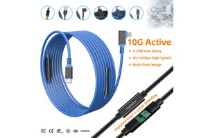 Multi-interface 10Gbps Professional Active USB 3.2 Extension Cable With Signal Booster Long Distance Stable Data Tether Cables