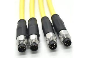 M8 Connector 4 Pin PVC IP67 Waterproof Straight Male Female Plug Welding Cable Circular Connectors