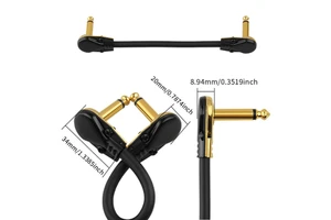 15/30cm Guitar Patch Cable Guitar Effect Pedal Cables Right Angle Dual Shielded Ultra Flexible Cable 1pc Random Color Low Noise