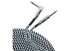 High Quality Durable Braided 3M 10FT Right Angle to Straight 1/4 Inch TS Jack Instrument Electric Guitar Cable