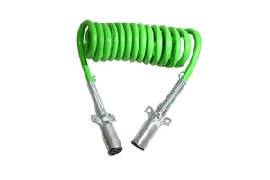 Durable 7 Pin ABS Electrical Coiled Cable Spiral Trailer Connector Air Tubing for Truck and Trailer Brake Systems