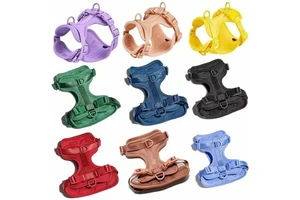 Ready To Ship PVC Dog Harness Leash Dog Collar And Leash Set Adjustable Pet Collars Leashes Harnesses No Pull Dog Harness Set