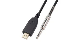 Gold-plated Plug Double Shielded Noise Reduction Audio Cable for Computer USB 6.35mm Electric Guitar Microphone/Speaker/Monitor