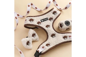 OEM Custom Embroidered Teddy Dog Harness Adjustable Luxury Sherpha Pet Collars Leashes No Pull Dog Harness Manufacturer