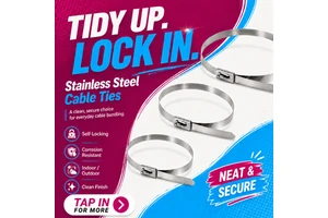 High Temperature Resistant 304 Stainless Steel Cable Ties Automotive Exhaust Pipe Heat Shield Wiring Harness 200/300/400mm