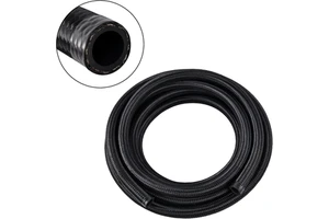 E85 Motor Oil Synthetic Rubber 4AN Fuel Line AN4 Braided Fuel Hose Nylon CPE Smooth Surface 5FT Black Stainless Steel Wire Mesh