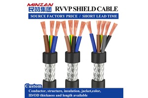 RVVP RVV RS485 0.5mm 0.75mm 1.5mm 2.5mm 4mm 6mm 2/3/4/5/6 Core Copper Electric Wire Signal Control Shield Cable With Shield