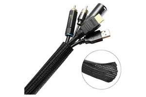UV Resistance PET Self Rolling Braided Cable Sleeve Halogen Free 12V 3.0-100mm Size for Cable Harness Protection