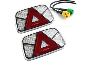 Waterproof 12V/24V Trailer Tail Lights Kit, 2pcs, 30cm, 6 Core Cable - Car, Lorry & Caravan Accessories
