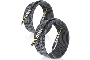 6M 6.35mm Guitar Audio Cable Speaker Electric Guitar Gold-Plated Head Braided Instrument Wire