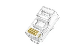 K&R RJ45 Cat6a 8P8C Unshielded Gold-Plated Class Six Network Crystal Connector 1U for Networks
