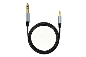 Tinned Copper Wire Core 3.5mm to 6.35 mm Male Stereo Guitar Connection Cable Double-Layer Shielded Designed for Mixing Consoles