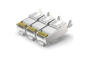 ZoeRax CAT7 Shielded Non Pass Through RJ45 Modular Plug, 50μ Gold Plated 8P8C STP/FTP Ethernet Connector