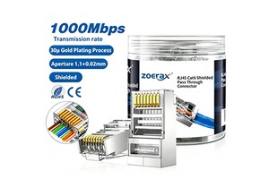 ZOERAX S21 1set=100pcs Shielded RJ45 Modular Plugs for Solid or Stranded FTP/STP Ethernet Cable RJ45 Cat6 Pass Through Connector