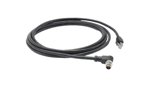 Industrial IP67 Circular Connector M12 8-Pin X-Code Angled Male Plug to RJ45 Male Cable Shielded Cat6A Cable for Network