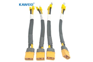 Customized XT60H-M Battery Connector to #6 RING TERMINAL NYLON INSULATED Wire Harness for Heating Equipment