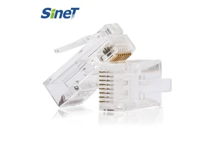 100pcs 8P8C RJ45 Connector 3 Prong Cat5e Cat6 Ethernet UTP Modular Plug RJ45 Plug UTP Cat6 Cat 6 Modular Plug