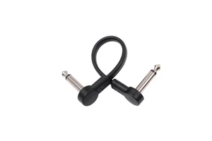 OEM Electric Guitar Braid Shielded Flat Patch Cable 6.35 Teardrop-Shaped Nickel-Plated Double Elbow for Speaker Use