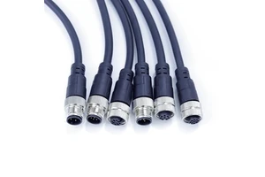 M12 IP67 Waterproof Shielded Harness, 12V/24V Male Female Cable for Outdoor LED & Machinery